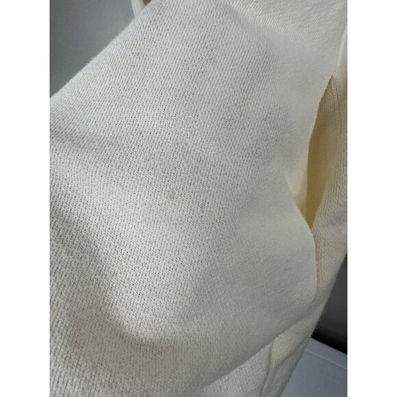 BDG Ivory Hooded Cardigan S Open Front Soft Cozy Minimalist Coastal Layer - Picture 3 of 10